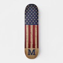 American Flag Rustic Personalisiert Monogram