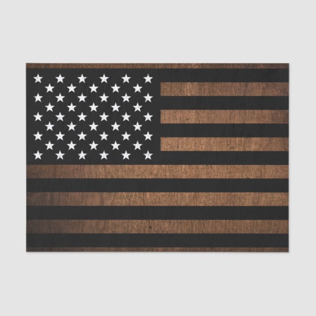 American Flag Rustic USA Patriotic Seidenpapier (Vorderseite)