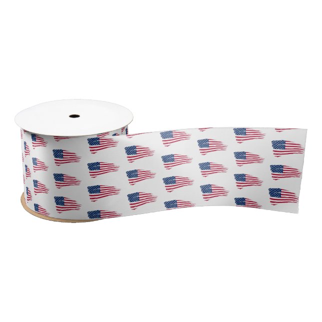 American Flag Satin Ribbon Satinband (Spule)