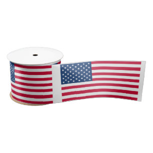 American Flag Satin Ribbon USA Patriotic Satinband
