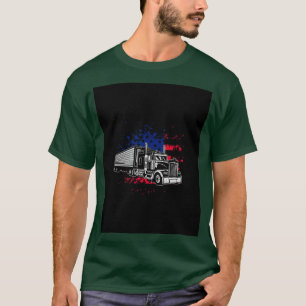 American Flag Semi Truck Trucker Women Grab T-Shirt
