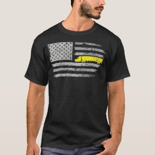 American Flag Semi Truck US Trucker Fahrer Mens Fa T-Shirt