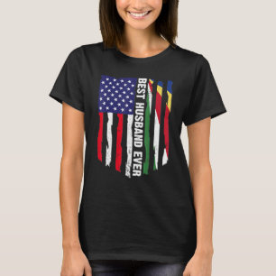 American Flag & Seychelles Flag Bestes Husband all T-Shirt