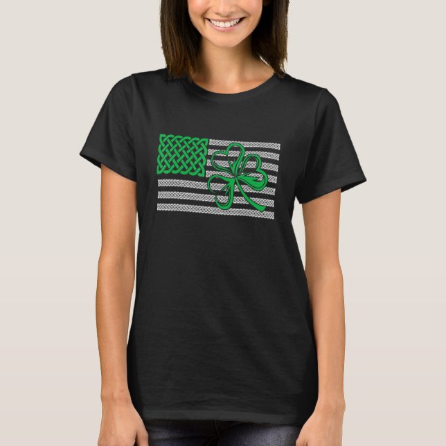 American Flag Shamrock Clovers St Patricks Day Men T-Shirt (Vorderseite)