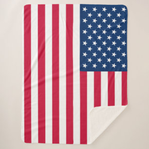 American Flag Sherpa Blanket USA Sherpadecke