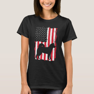 American Flag Shiba Inu Dog Patriotic Japanischer  T-Shirt