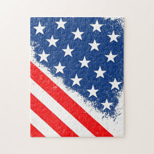 American Flag Shirt USA Patriotic Star Streifen Puzzle