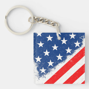 American Flag Shirt USA Patriotic Star Streifen Schlüsselanhänger