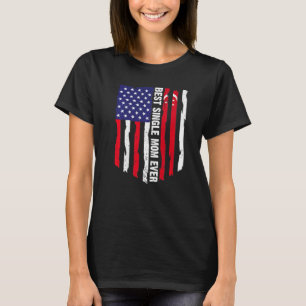 American Flag & Singapur Flag Best Single Mama Eve T-Shirt