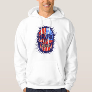 American Flag Skull Art - Gold Dental Gift Hoodie