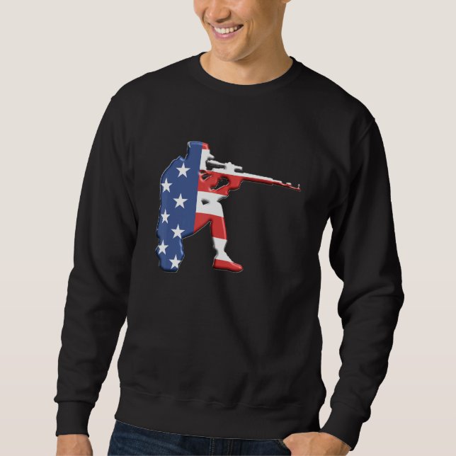 American Flag Sniper 2. Änderung Patriotic Snipe Sweatshirt (Vorderseite)