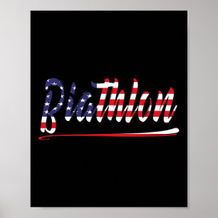 American Flag Snow Ski Biathlon Fan Grafik Kunst U Poster