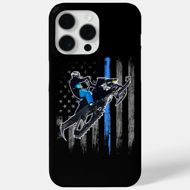 American Flag Snowmobile Shirt Men Snowmobile Ridi Case-Mate iPhone Hülle (Rückseite)