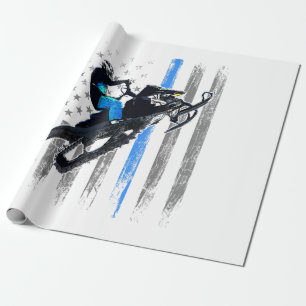 American Flag Snowmobile Shirt Men Snowmobile Ridi Geschenkpapier