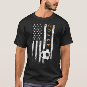 American Flag Soccer Coach Soccer Trainer Gecoacht T-Shirt
