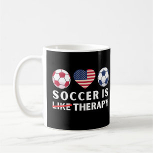 American Flag Soccer ist wie Therapie Kaffeetasse