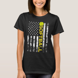 American Flag Softball Team Geschenk T-Shirt