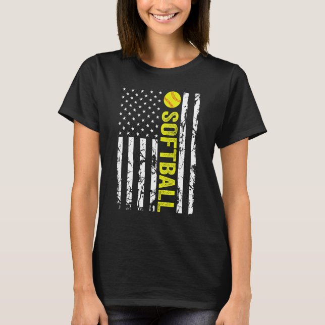 American Flag Softball Team Gift_1 T-Shirt (Vorderseite)