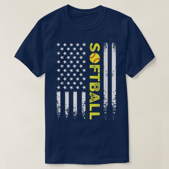 American Flag Softball Team T-Shirt (Design vorne)