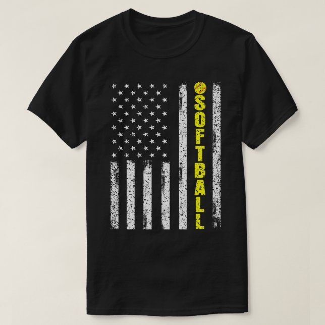 American Flag Softball Team T-Shirt (Design vorne)