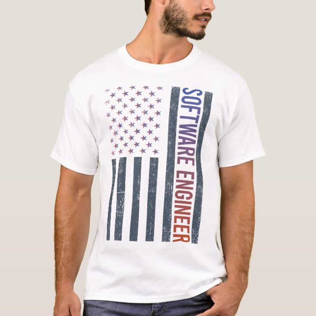 American Flag - Software Engineer T-Shirt (Vorderseite)