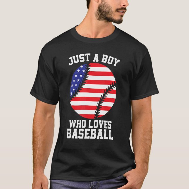 American Flag Sport Fan Baseball Lover Patriotic B T-Shirt (Vorderseite)