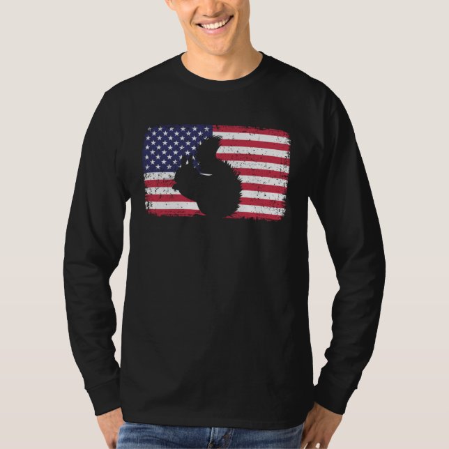 American Flag Squirrel 4th of July Squirrel T-Shirt (Vorderseite)