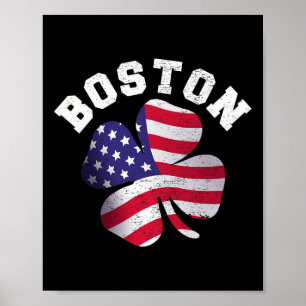 American Flag St. Patricks Day Clic Boston Name St Poster