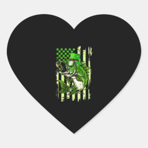 American Flag St Patrick's Day Irish Lucky Herz-Aufkleber