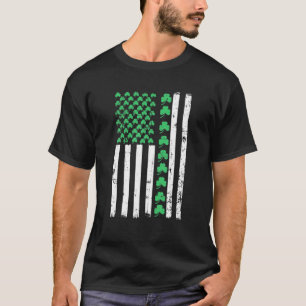 American Flag St Patricks Day T Vintag Irish Luck T-Shirt