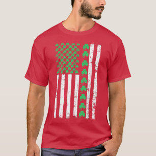 American Flag St Patricks Day Vintag Irish Lucky T-Shirt