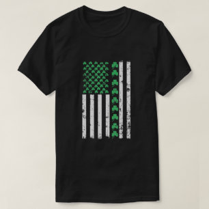 American Flag St Patricks Day Vintag Irish Lucky T-Shirt