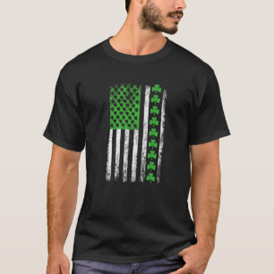 American Flag St Patricks Day Vintag Irish Lucky T-Shirt
