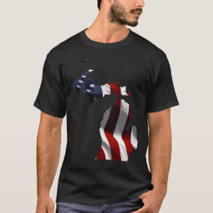 American Flag Staat von Michigan T-Shirt