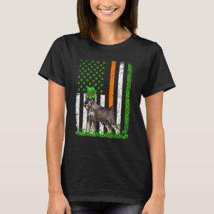 American Flag Standard Schnauzer Dog St Patricks T-Shirt