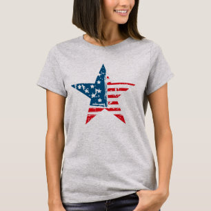 American Flag Star Grunge Vintag Tshirt
