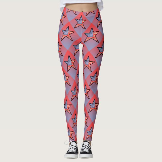 American Flag Star Leggings (Vorderseite)