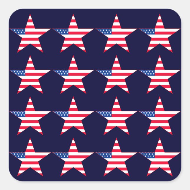 American Flag Stars Quadratischer Aufkleber (Vorderseite)
