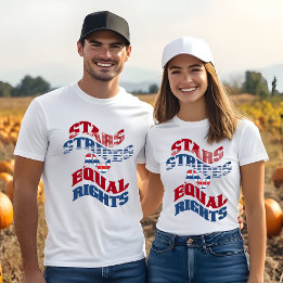 American Flag Stars Strips und Equal Rights Name T-Shirt