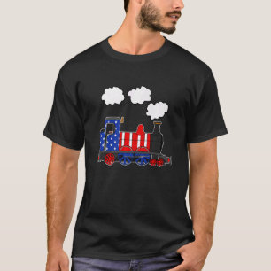 American Flag Steam Train 4. Juli Usa Bahn Tr T-Shirt