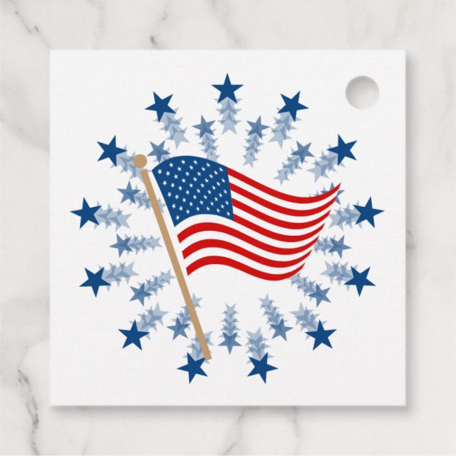 American Flag Sternexplosion Fireworks 4. Juli Geschenkanhänger (Rückseite)