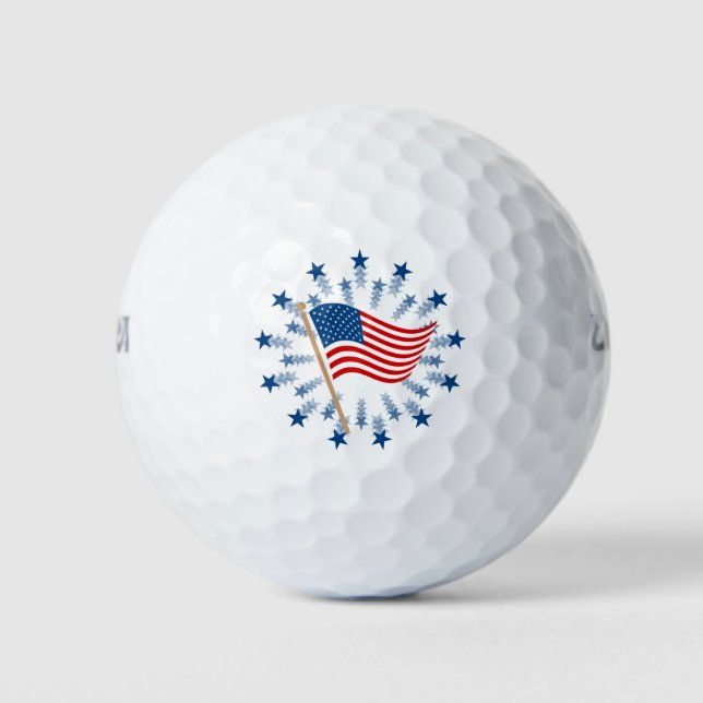 American Flag Sternexplosion Fireworks 4. Juli Golfball (Vorderseite)
