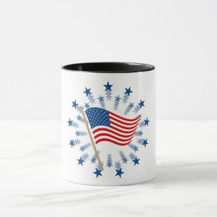 American Flag Sternexplosion Fireworks 4. Juli Tasse