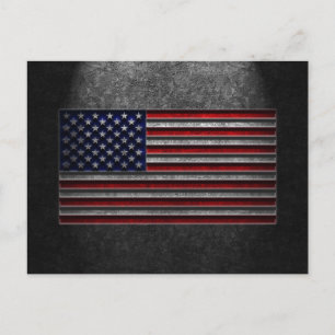 American Flag Stone Texture Ankündigungspostkarte