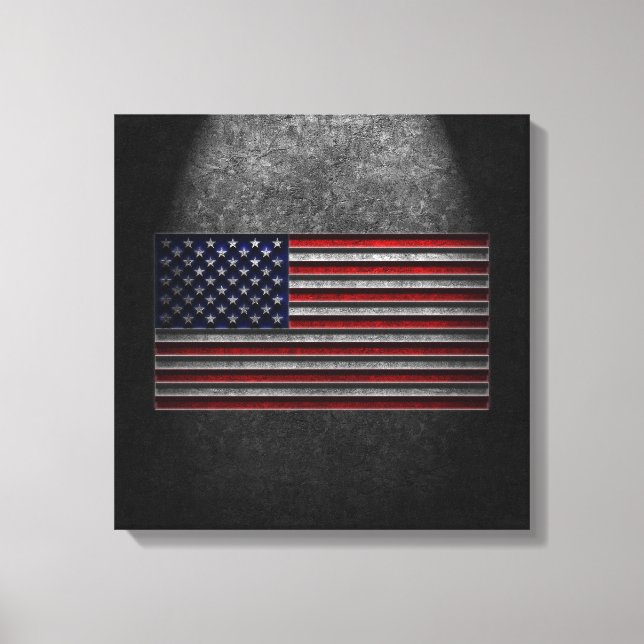 American Flag Stone Texture Canvas Print Leinwanddruck (Vorderseite)
