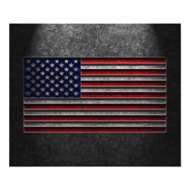 American Flag Stone Texture Fotodruck (Vorne)