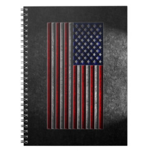 American Flag Stone Texture Notizblock