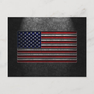American Flag Stone Texture Postkarte