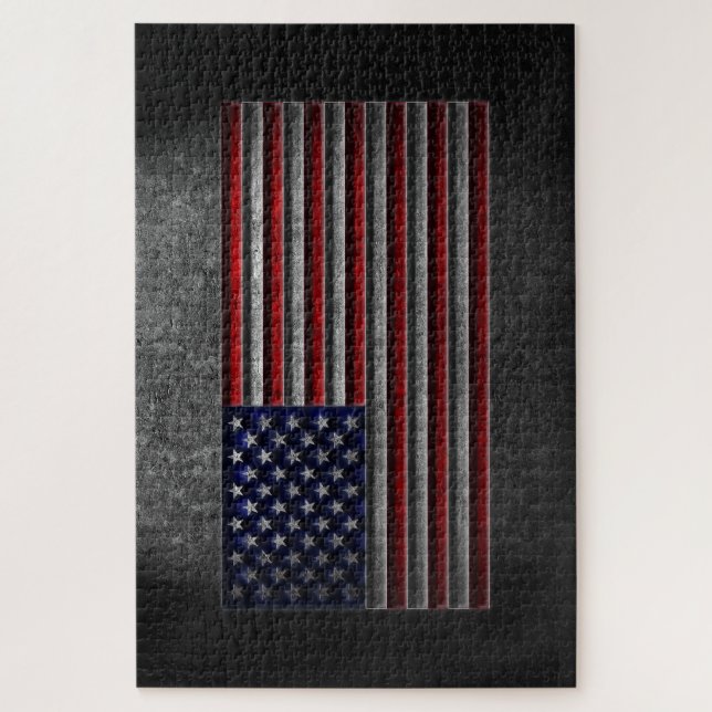 American Flag Stone Texture Puzzle (Vertikal)