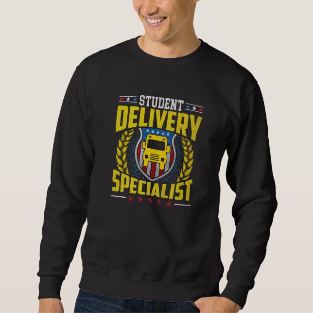 American Flag Student Delivery Specialist US Bus Sweatshirt (Vorderseite)